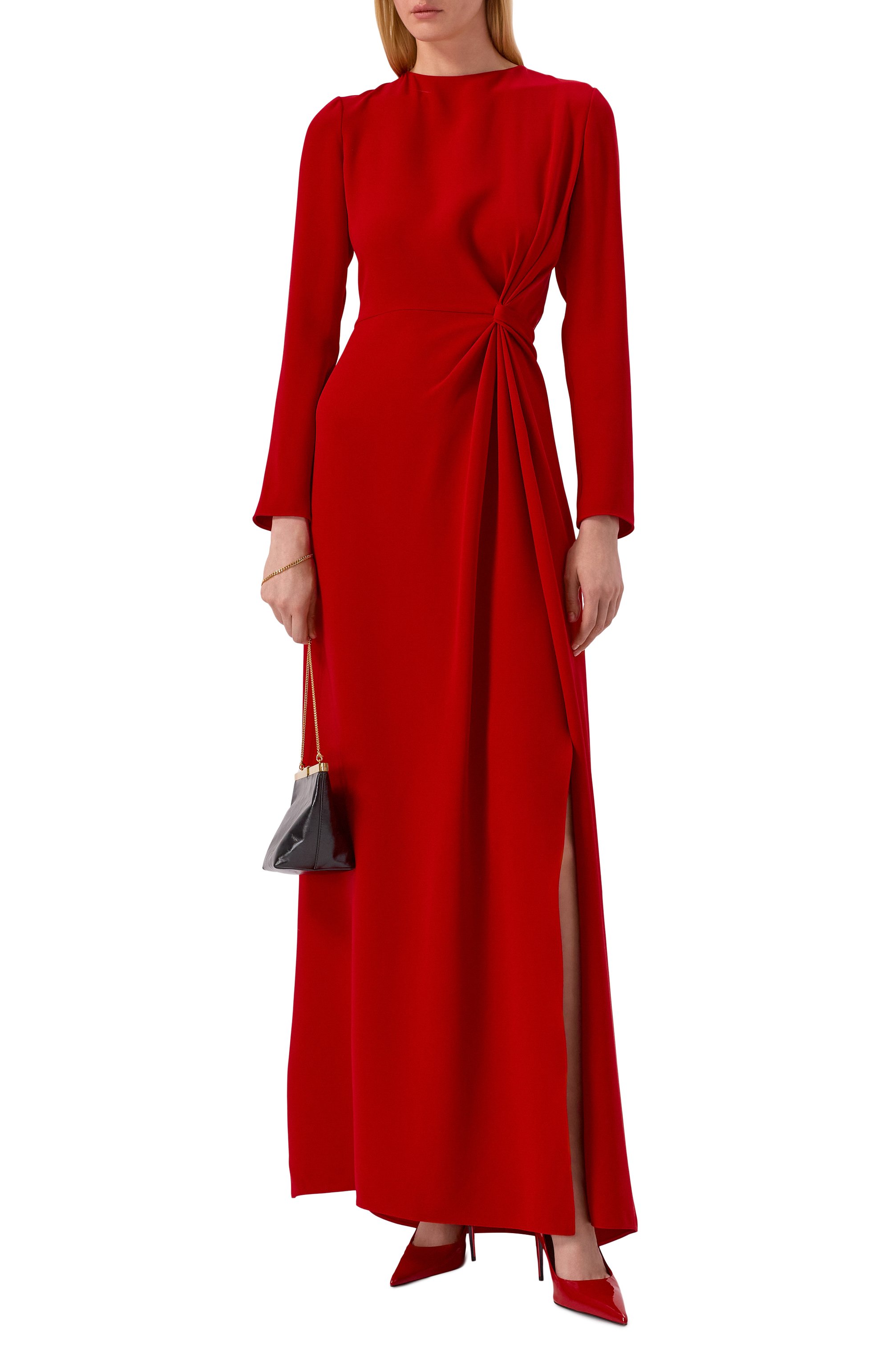 Шелковое платье VALENTINO красного цвета по цене 1355000 руб., арт. 8B3VDMY5/1MM, фото 2 Шелковое платье VALENTINO, арт. 8B3VDMY5/1MM, фото 2