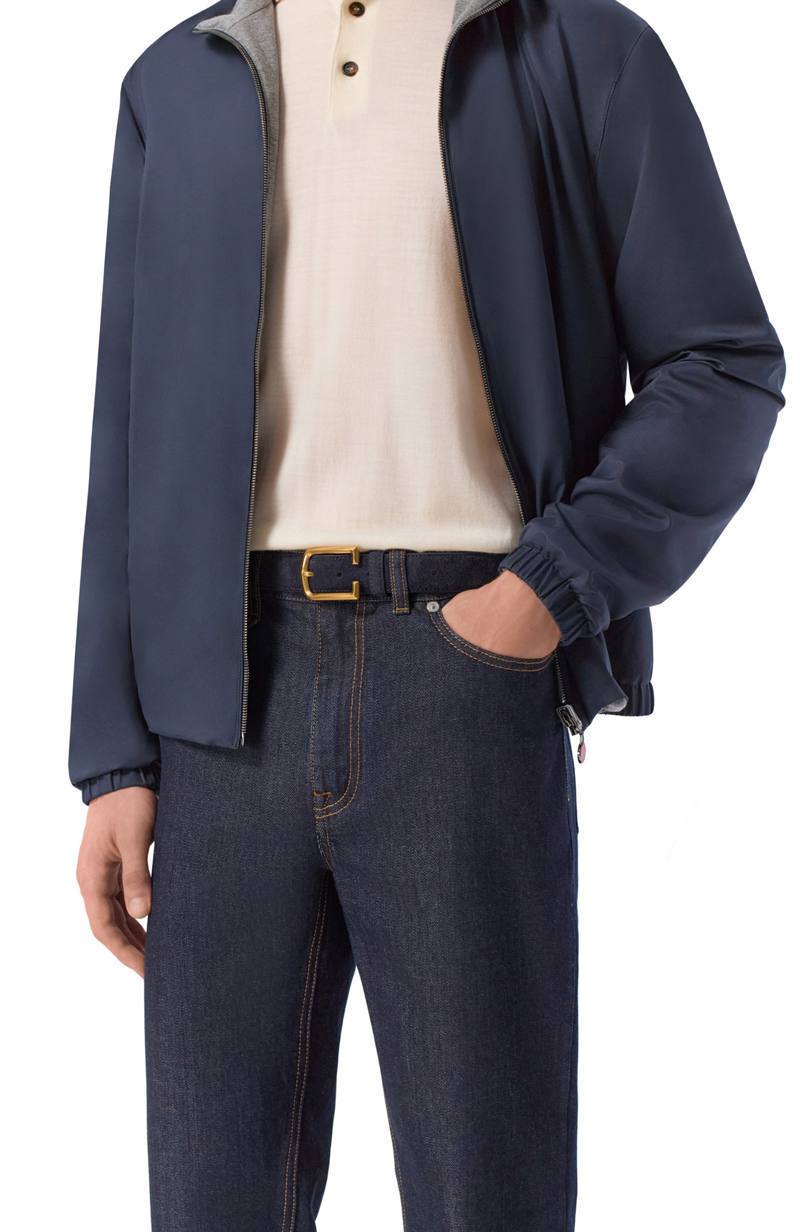 Замшевый ремень CORNELIANI темно-синего цвета по цене 54900 руб., арт. 28V312/2A20822, фото 2 Замшевый ремень CORNELIANI, арт. 28V312/2A20822, фото 2