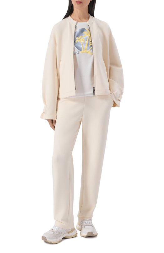 Хлопковая футболка EA7 7W001022/AF18401 Белый  7W001022/AF18401 Фото 2