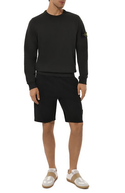 Хлопковые шорты STONE ISLAND черного цвета по цене 36650 руб., арт. 811563620, фото 2 Хлопковые шорты STONE ISLAND, арт. 811563620, фото 2