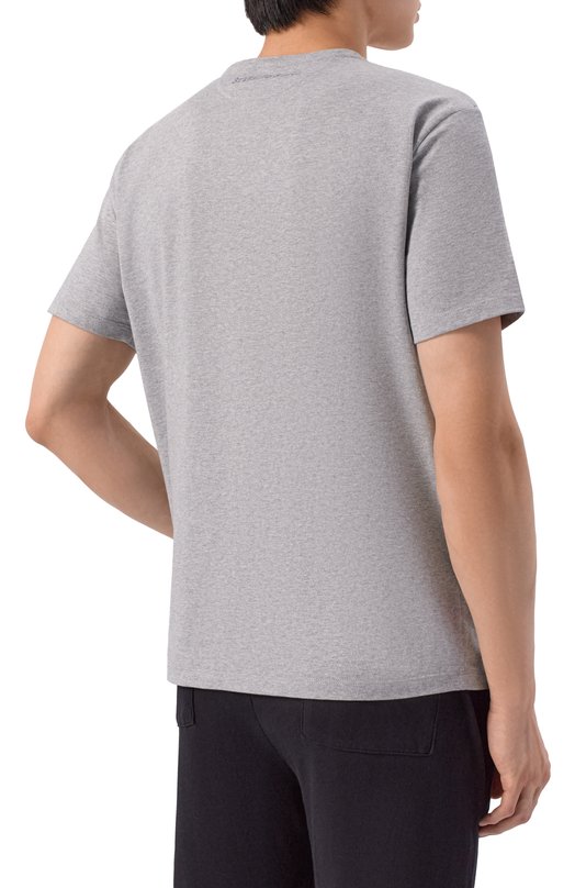 Хлопковая футболка Stefano Ricci MNI42H0020/803C0 Серый  MNI42H0020/803C0 Фото 4