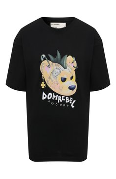 Женская хлопковая футболка DOMREBEL черного цвета, арт. PIERCINGS/T-SHIRT | Фото 1 (Рукава: Короткие; Длина (для топов): Стандартные; Стили: Гранж; Принт: С принтом; Материал сплава: Проставлено; Материал внешний: Хлопок; Женское Кросс-КТ: Футболка-одежда; Драгоценные камни: Проставлено)