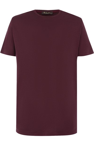 Футболка из шелка и хлопка LORO PIANA бордового цвета по цене 44200 руб., арт. FAF6128, фото 1 Футболка из шелка и хлопка LORO PIANA, арт. FAF6128, фото 1