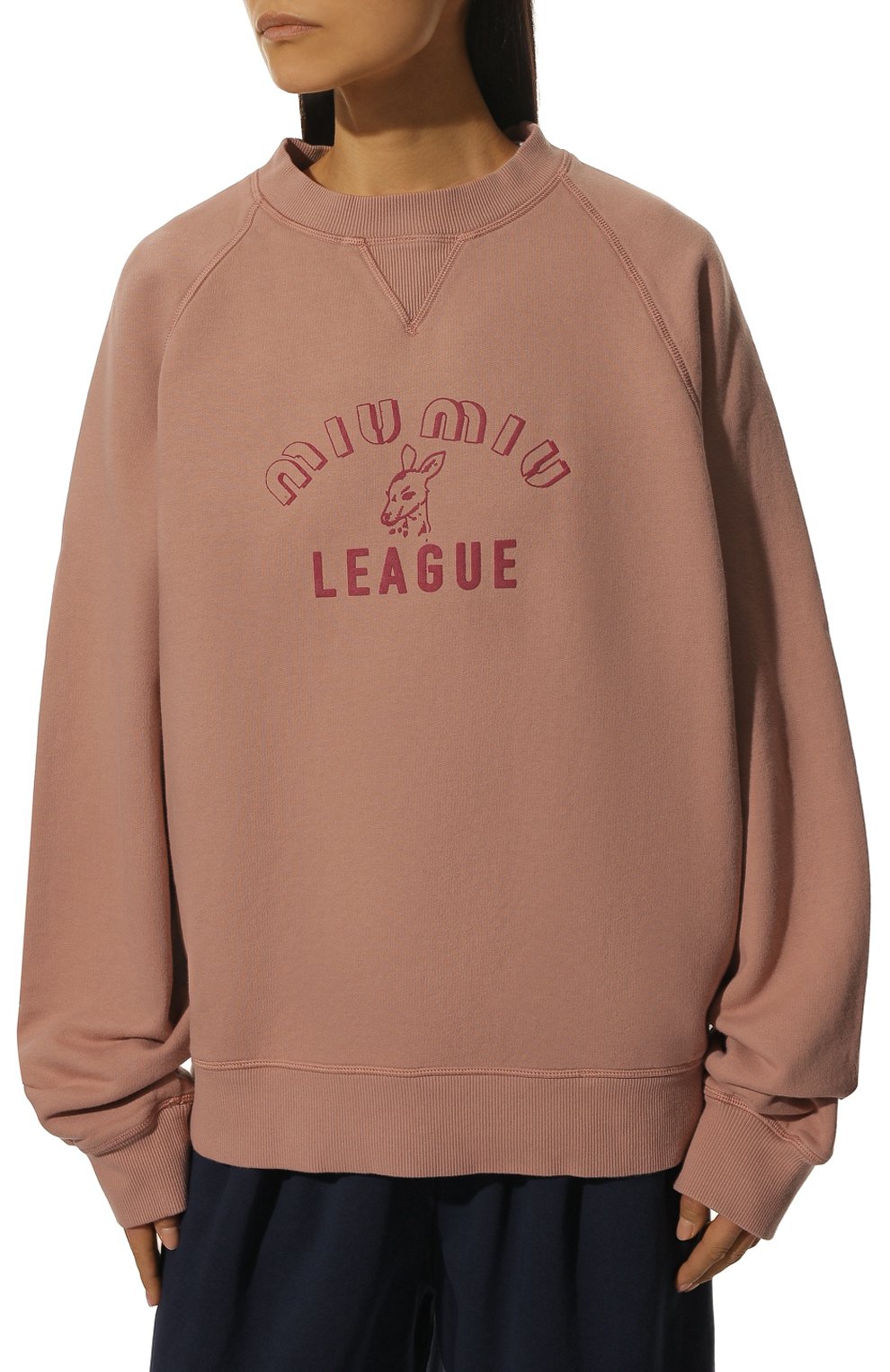 Хлопковый свитшот MIU MIU темно-бежевого цвета по цене 100000 руб., арт. MJL723-1IG3-F0028, фото 3 Хлопковый свитшот MIU MIU, арт. MJL723-1IG3-F0028, фото 3