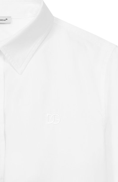 Хлопковая рубашка DOLCE & GABBANA белого цвета по цене 33300 руб., арт. L43S23/FU5WJ_001, фото 3 Хлопковая рубашка DOLCE & GABBANA, арт. L43S23/FU5WJ_001, фото 3