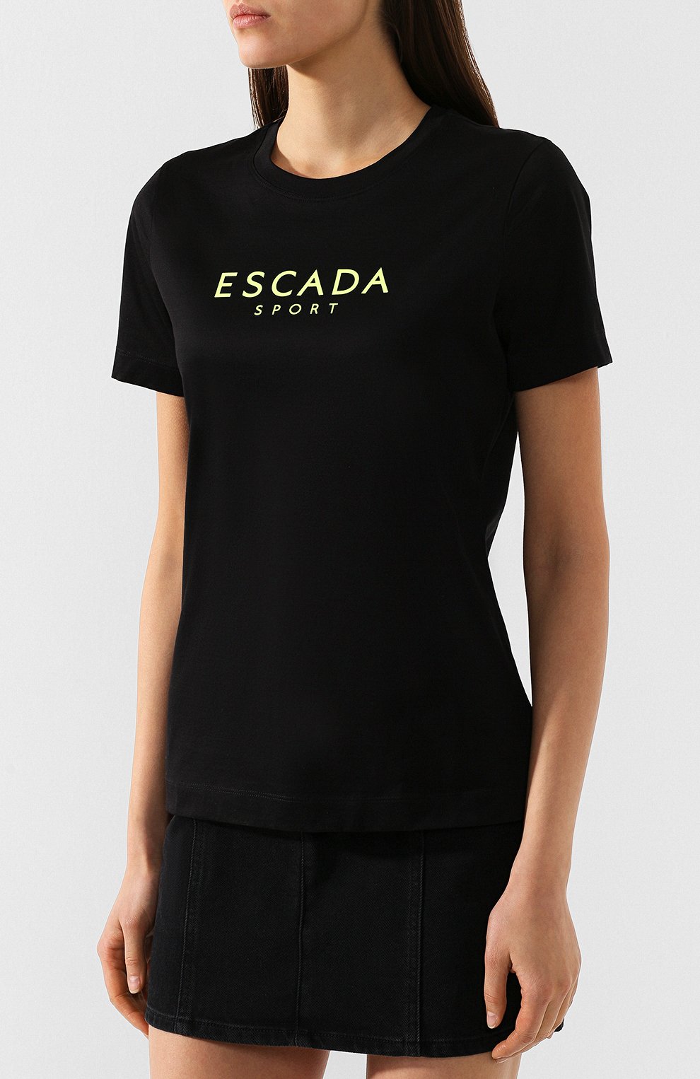 Хлопковая футболка ESCADA SPORT черного цвета по цене 12350 руб., арт. 5030679, фото 3 Хлопковая футболка ESCADA SPORT, арт. 5030679, фото 3