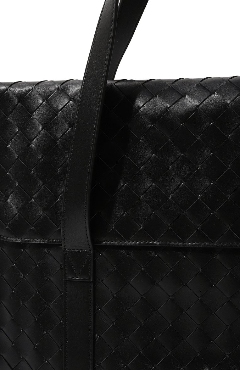 Мужская сумка-тоут intrecciato BOTTEGA VENETA черного цвета, арт. 795102/V2HL1 | Ф�ото 3 (Материал сплава: Проставлено; Материал: Натуральная кожа; Драгоценные камни: Проставлено; Размер: large)
