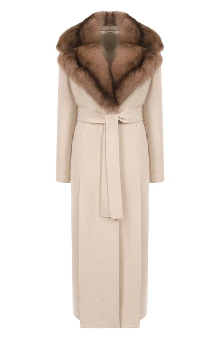 Женское пальто из шерсти и кашемира с отделкой из соболя MVST, арт. FTBPL-X1306-9SB/LP1447