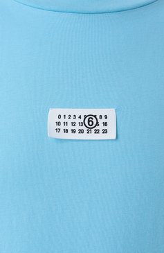 Мужского хлопковая футболка MM6 голубого цвета, арт. SH0GC0033/S24312 | Фото 6 (Принт: Без принта; Стили: Минимализм, Спорт-шик; Материал внешний: Хлопок; Региональные ограничения белый список (Axapta Mercury): Не проставлено; Нос: Не проставлено)