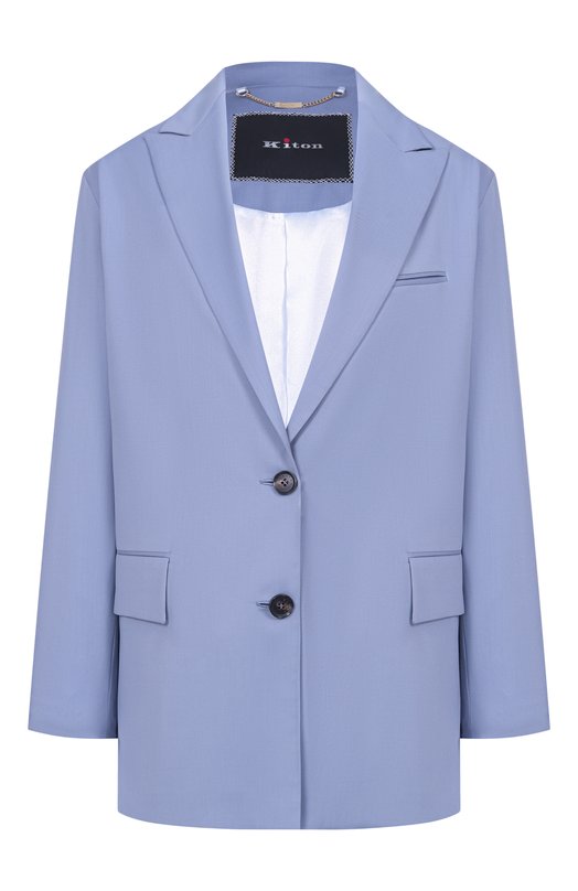 Шерстяной жакет Kiton D53502K01024_001 Голубой D53502K01024_001