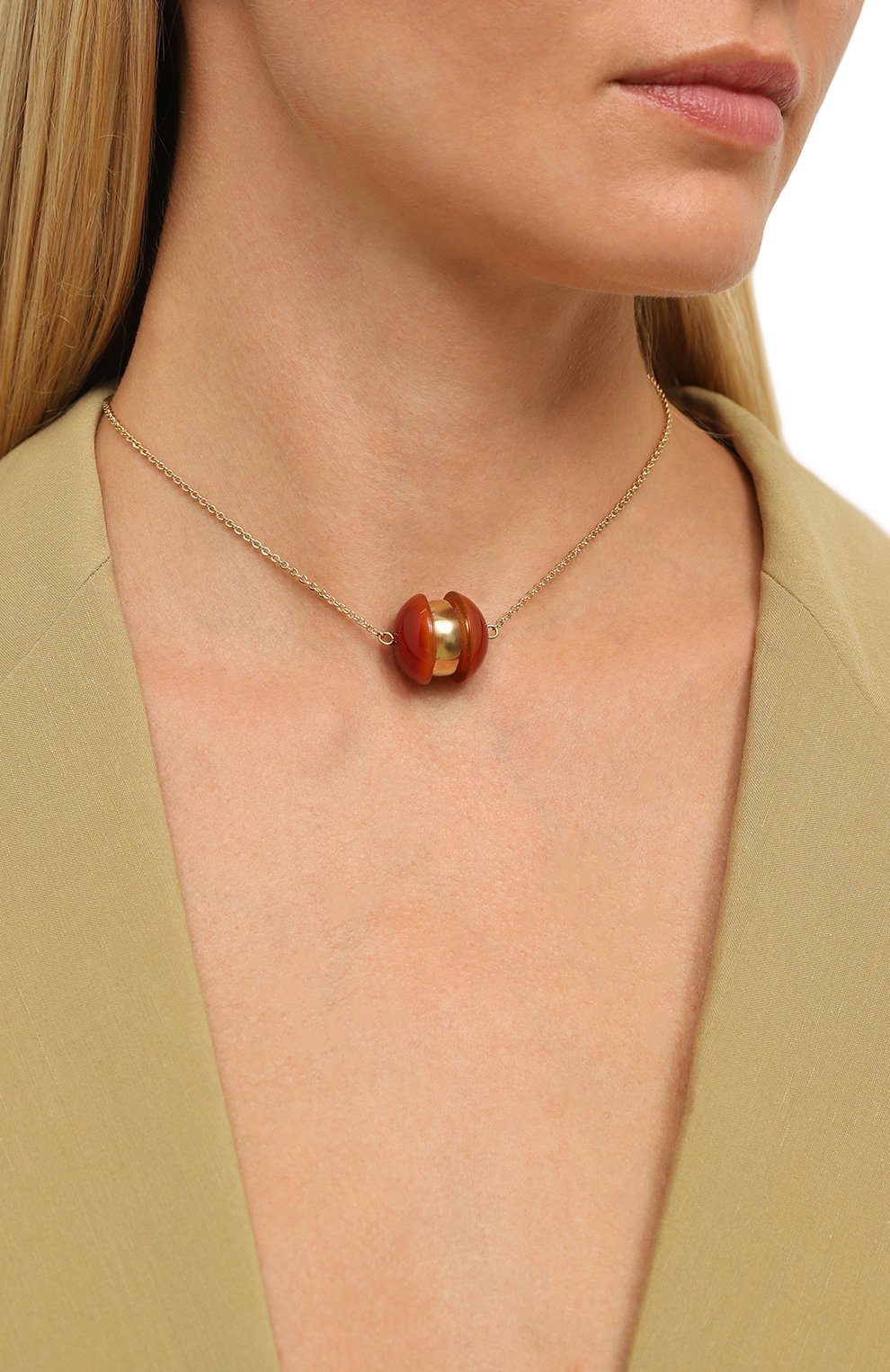 Подвеска на цепочке CRYSTALLINE JEWELLERY красного цвета по цене 9900 руб., арт. 583ММ, фото 2 Подвеска на цепочке CRYSTALLINE JEWELLERY, арт. 583ММ, фото 2