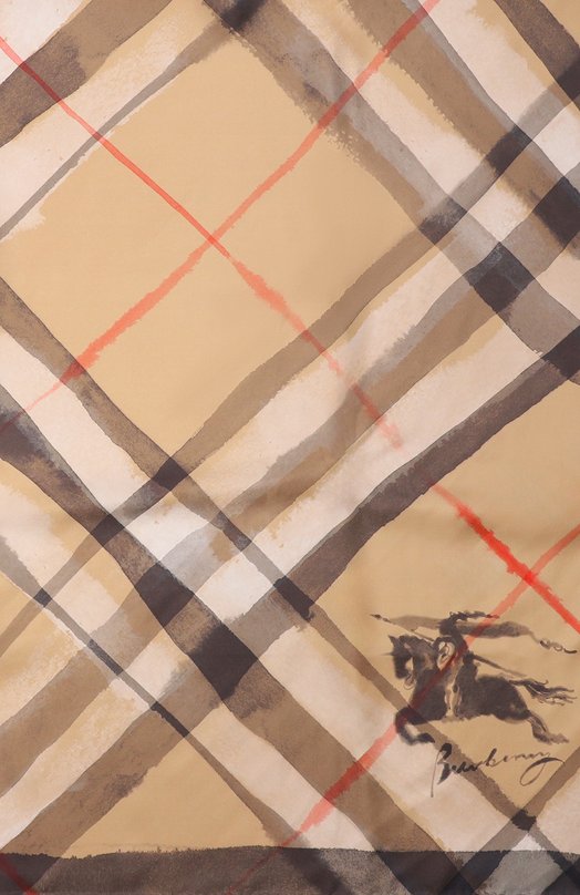 Шелковый шарф Burberry 8120311 Бежевый  8120311 Фото 4