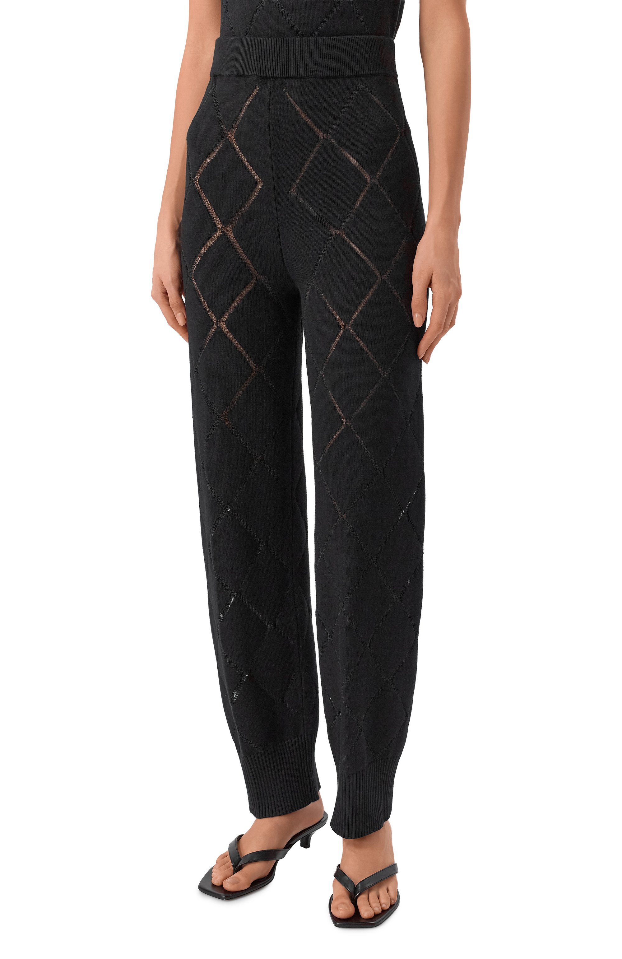 Брюки из вискозы YUZEFI, арт. N0EMI-INTARSIA RIB HEM TR0USERS/KNIT, фото 3