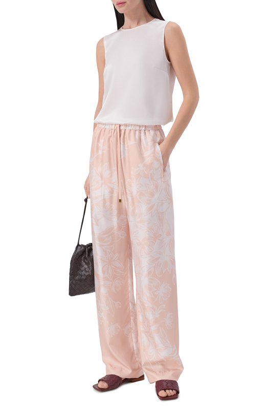 Шелковые брюки Agnona T70911E/S4068E Розовый  T70911E/S4068E Фото 2