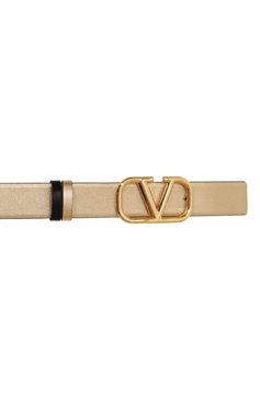 Женский двусторонний ремень vlogo signature VALENTINO золотого цвета, арт. 5W2T0T15/ZTP | Фото 5 (Материал: Натуральная кожа; Нос: Не проставлено; Кросс-КТ: Тонкие)