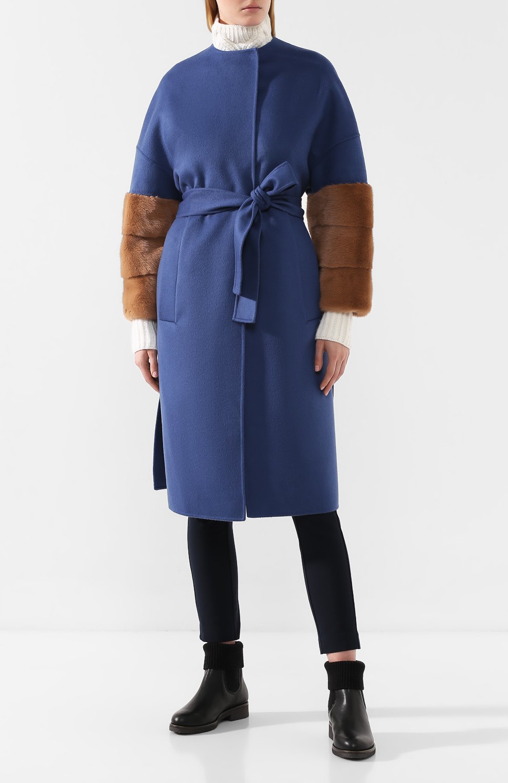 Шерстяное пальто AVA ADORE синего цвета по цене 172500 руб., арт. BELFAST/74 AA FW19, фото 2 Шерстяное пальто AVA ADORE, арт. BELFAST/74 AA FW19, фото 2