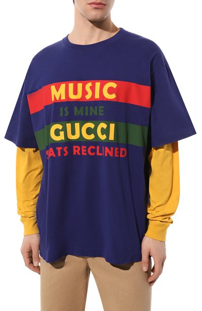 Хлопковый лонгслив GUCCI разноцветного цвета по цене 83520 руб., арт. 677425 XJDXQ, фото 3 Хлопковый лонгслив GUCCI, арт. 677425 XJDXQ, фото 3
