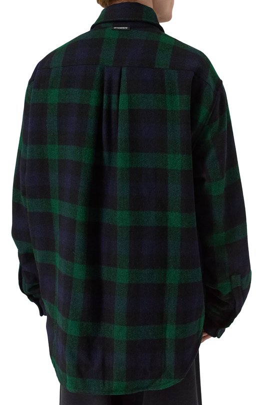 Шерстяная рубашка VETEMENTS UA65SH929N/8720 FLANNEL Зелёный  UA65SH929N/8720 FLANNEL Фото 4