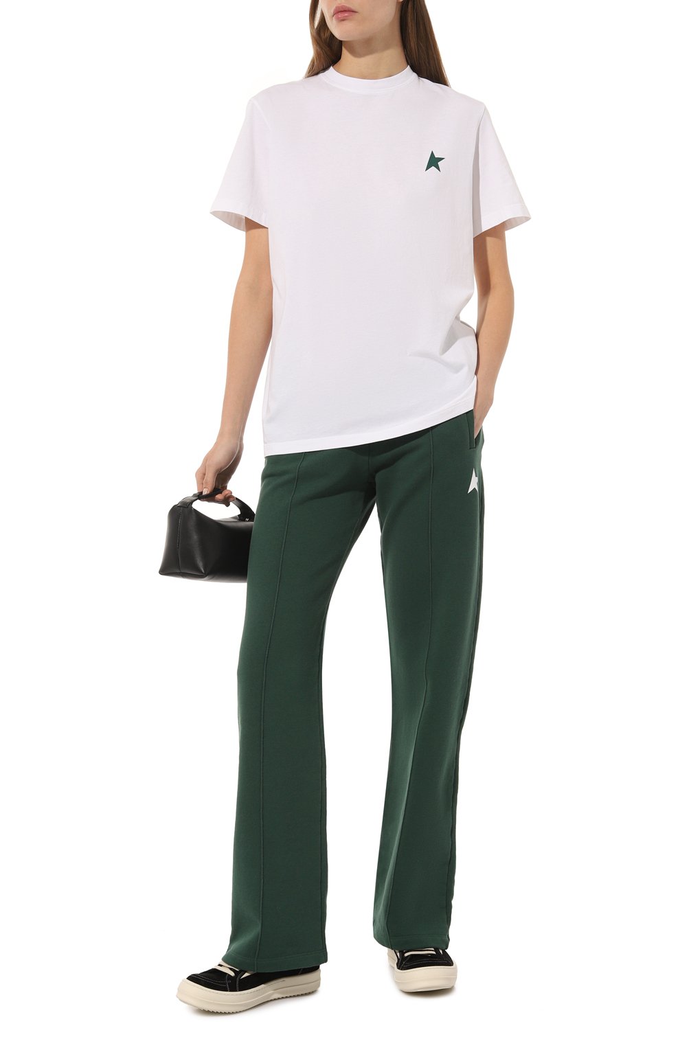 Хлопковые брюки GOLDEN GOOSE DELUXE BRAND зеленого цвета по цене 30900 руб., арт. GWP00877/P00086935825, фото 2 Хлопковые брюки GOLDEN GOOSE DELUXE BRAND, арт. GWP00877/P00086935825, фото 2