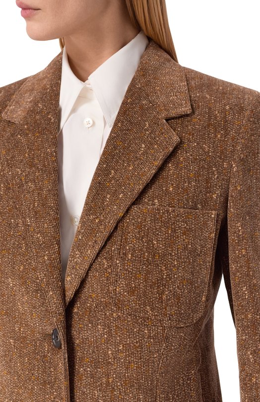 Хлопковый жакет Loro Piana FA04095 Коричневый  FA04095 Фото 5