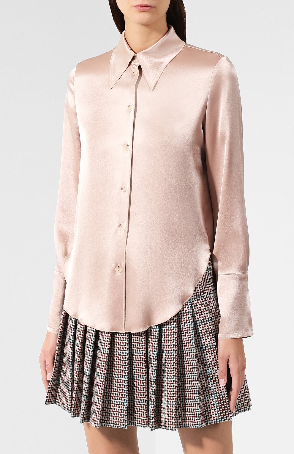 Атласная блузка NANUSHKA, арт. MANDINE_HIMALAYAN SALT_SLIP SATIN, фото 3