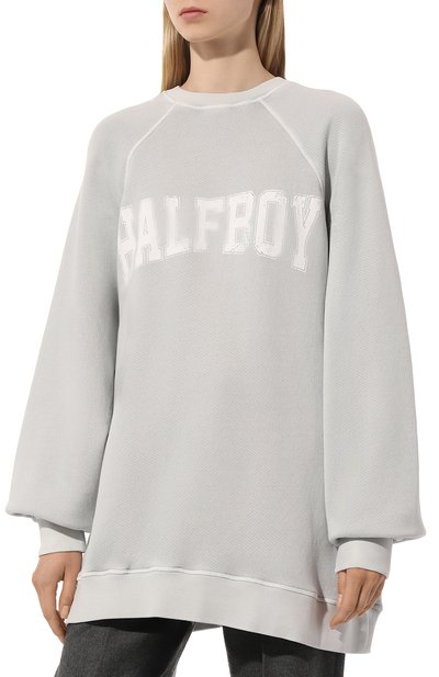 Хлопковый свитшот HALFBOY серого цвета по цене 33950 руб., арт. HSS241WFCN063, фото 3 Хлопковый свитшот HALFBOY, арт. HSS241WFCN063, фото 3