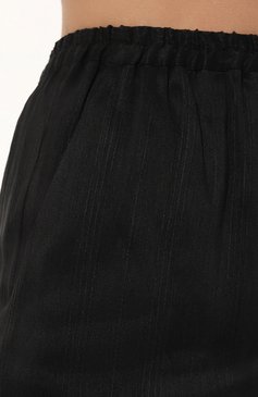 Женские брюки изо льна и шелка LOULOU STUDIO черного цвета, арт. AMATA | Фото 5 (Длина (брюки, джинсы): Стандартные; Женское Кросс-КТ: Брюки-одежда; Силуэт Ж (брюки и джинсы): Прямые; Материал сплава: Проставлено; Материал внешний: Лен; Драгоценные камни: Проставлено; Стили: Минимализм)