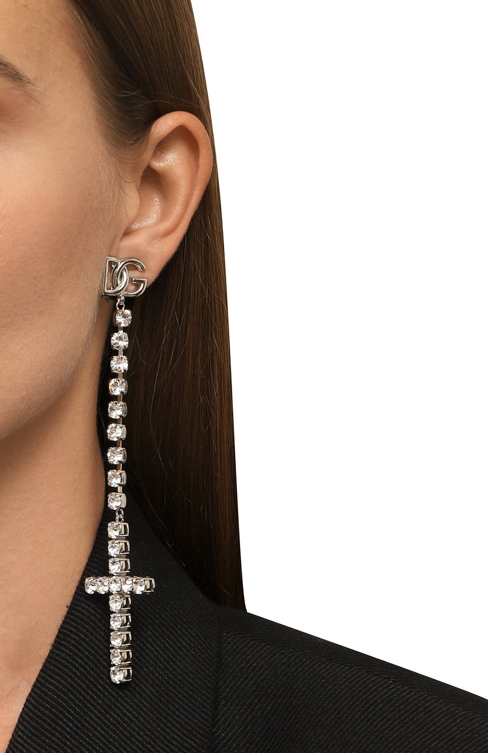 Клипсы DOLCE & GABBANA серебряного цвета по цене 95150 руб., арт. WEP4C1 W1111, фото 2 Клипсы DOLCE & GABBANA, арт. WEP4C1 W1111, фото 2