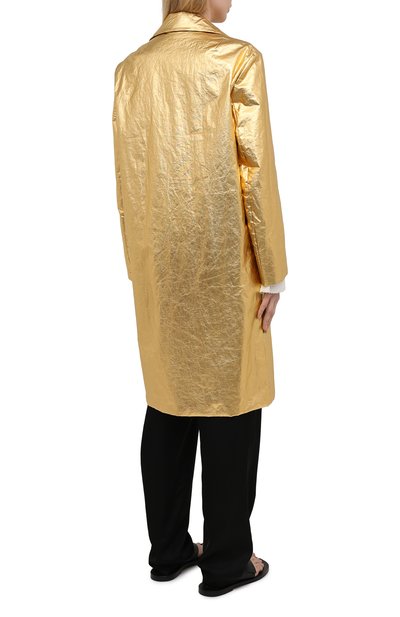 Льняное пальто DRIES VAN NOTEN золотого цвета по цене 150500 руб., арт. 211-10234-2327, фото 4 Льняное пальто DRIES VAN NOTEN, арт. 211-10234-2327, фото 4