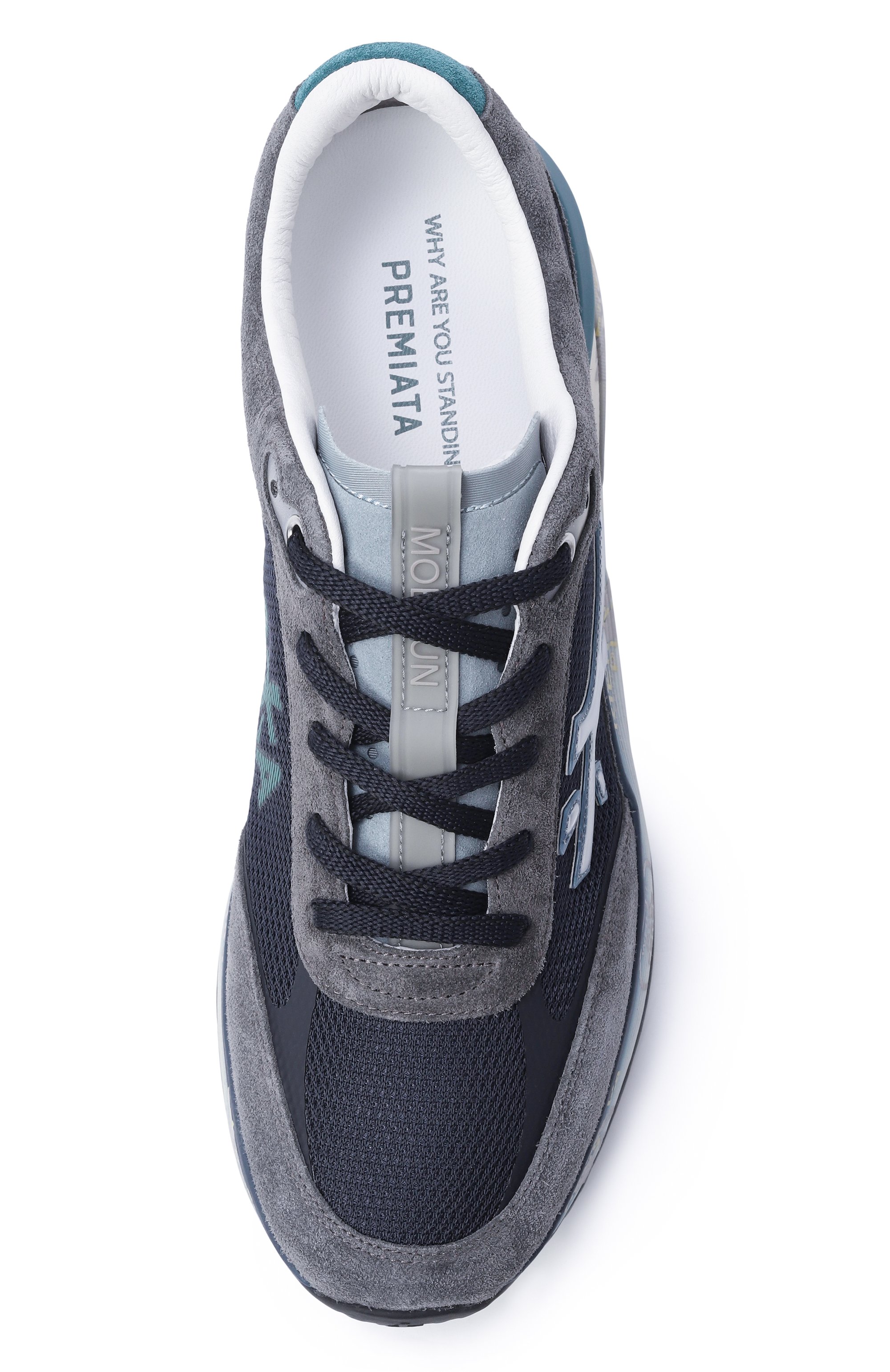 Комбинированные кроссовки moerun PREMIATA синего цвета по цене 32000 руб., арт. M0ERUN/VAR 7772, фото 6 Комбинированные кроссовки moerun PREMIATA, арт. M0ERUN/VAR 7772, фото 6