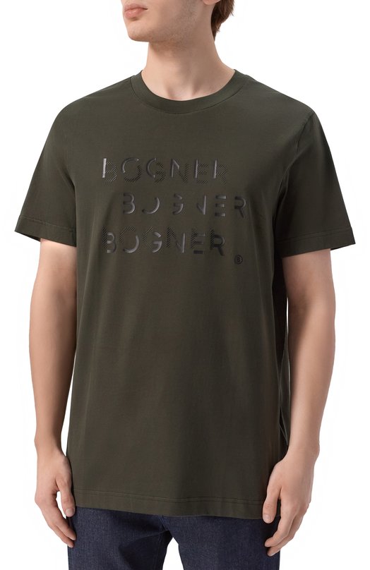 Хлопковая футболка Bogner 58146604 Хаки  58146604 Фото 3
