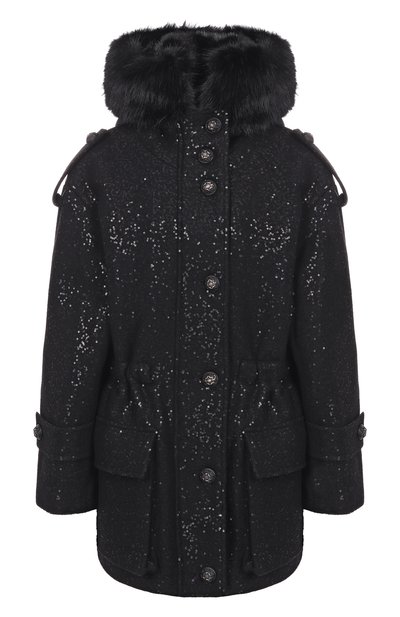 Женская парка с отделкой пайетками ELIE SAAB, арт. J0200NF25/PA012