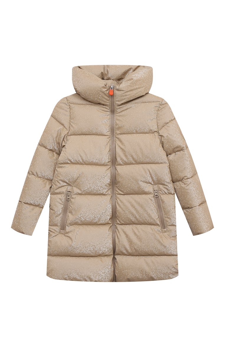Детская утепленное пальто SAVE THE DUCK золотого цвета, арт. J45510G/TRISTA/BLIN19/10-16 | Фото 1 (Рукава: Длинные; Материал внешний: Синтетический материал; Материал подклада: Синтетический материал; Материал сплава: Проставлено; Драгоценные камни: Проставлено; Кросс-КТ: Зима, Утепленные; Ростовка одежда: 10 - 11 лет | 140 - 146см, 16 лет | 164 см, 12 лет | 152 см)