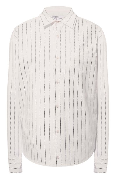 Женская хлопковая рубашка с отделкой стразами GIUSEPPE DI MORABITO, арт. 02PST0227RC 02289