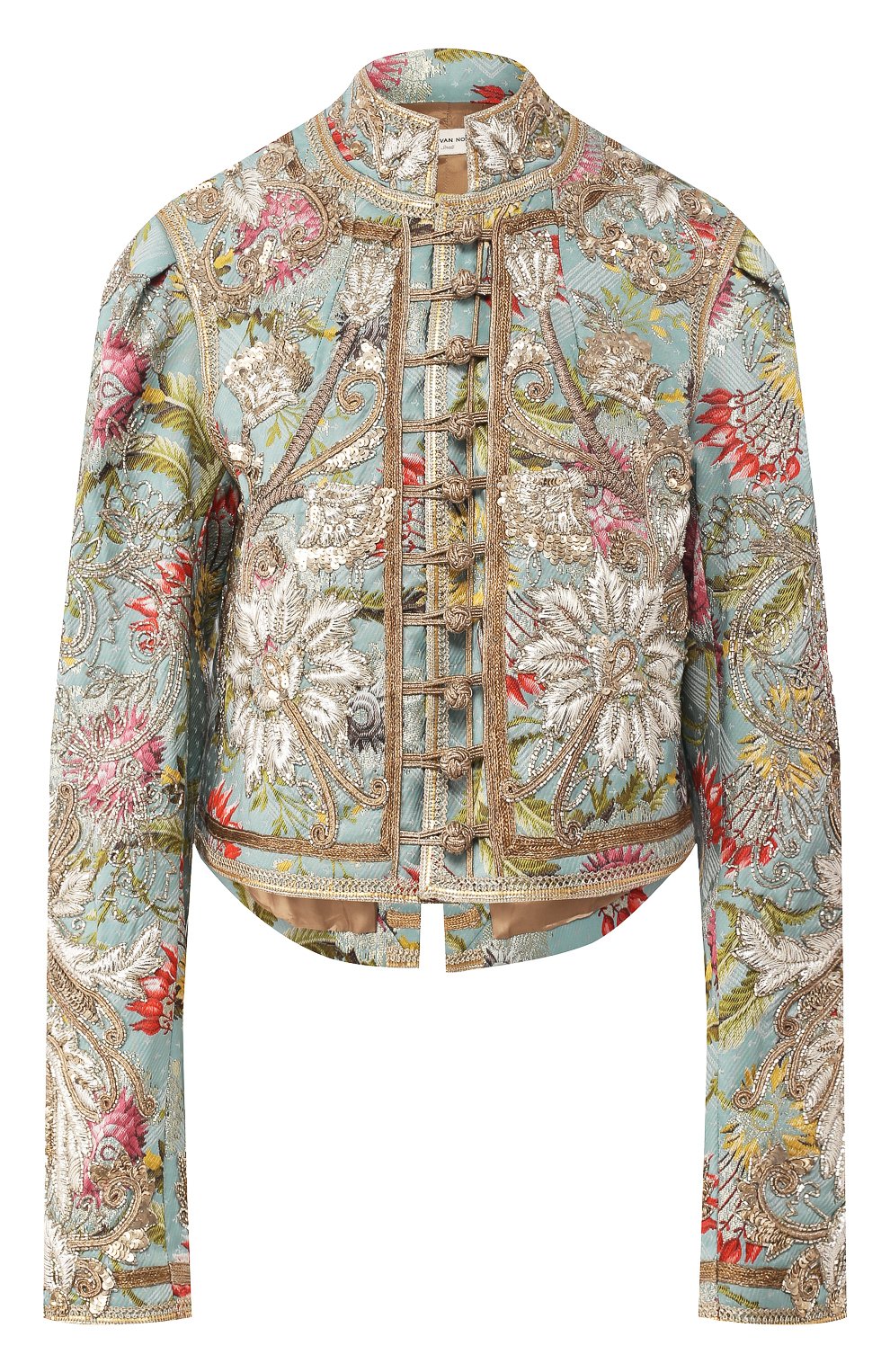 Жакет DRIES VAN NOTEN голубого цвета по цене 440500 руб., арт. 201-10538-9058, фото 1 Жакет DRIES VAN NOTEN, арт. 201-10538-9058, фото 1