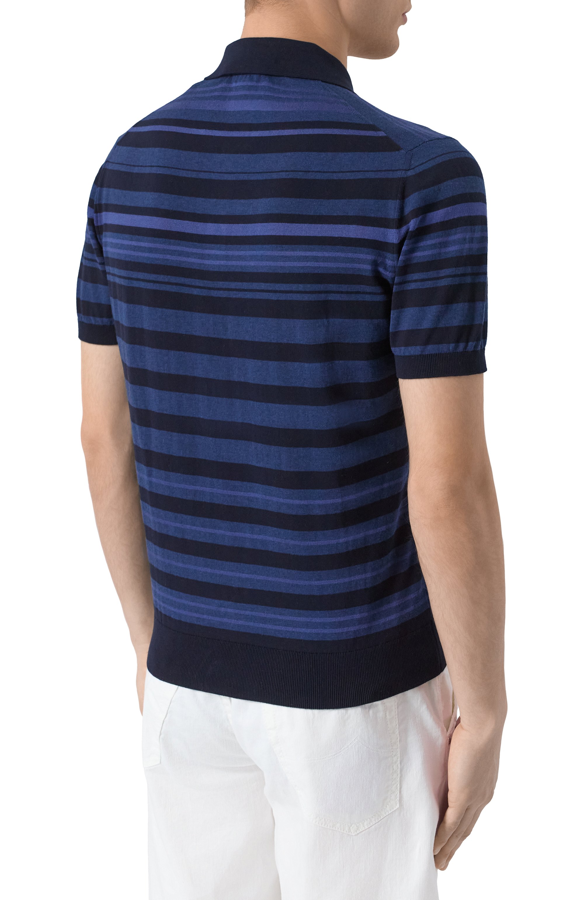 Поло из хлопка и шелка CORNELIANI, арт. 25M524-2525106, фото 4