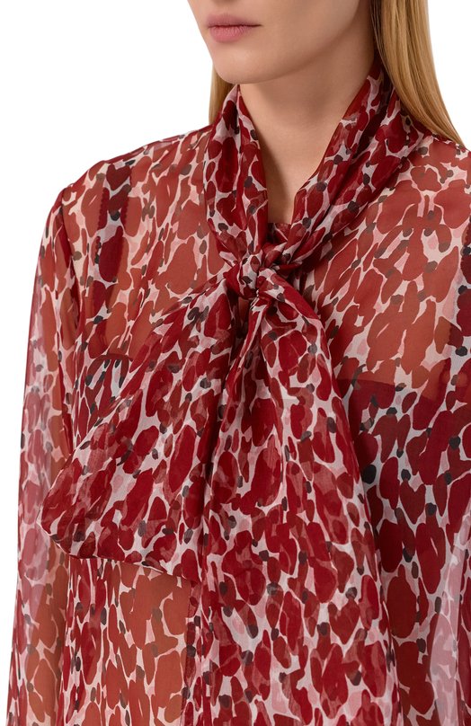 Шелковая блузка Saint Laurent 842861/Y4J35 Красный  842861/Y4J35 Фото 5