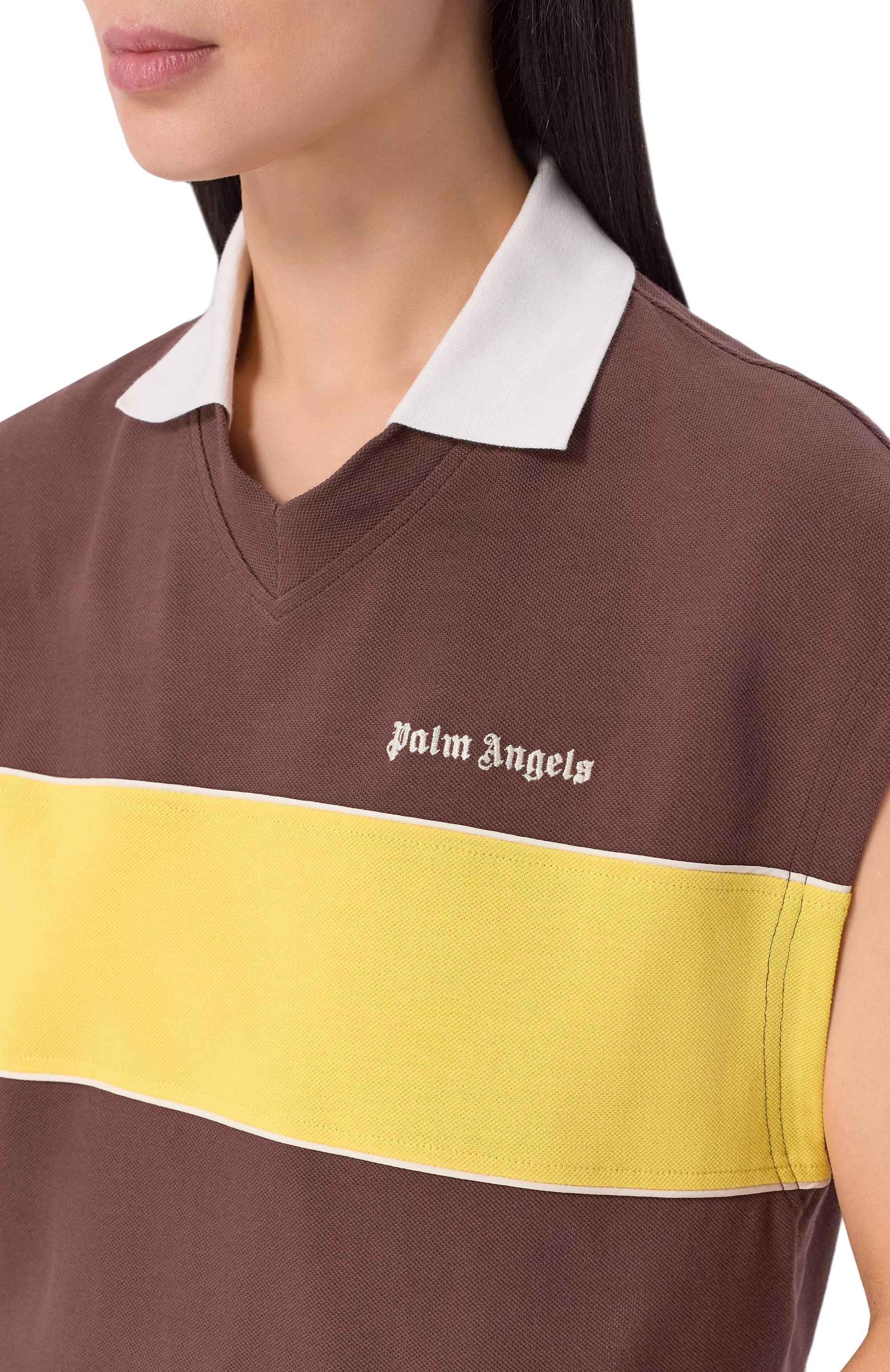 Хлопковое поло PALM ANGELS, арт. PWGB017S26FAB001, фото 5
