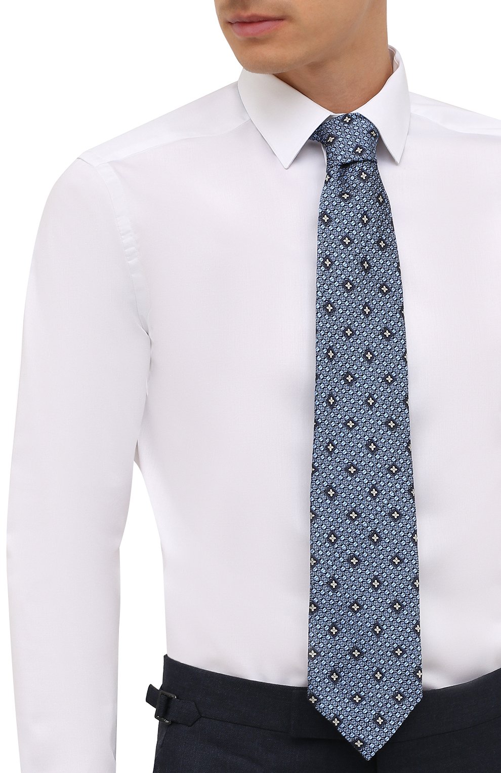 Шелковый галстук ZEGNA голубого цвета по цене 19650 руб., арт. Z2D32T/1XW, фото 2 Шелковый галстук ZEGNA, арт. Z2D32T/1XW, фото 2