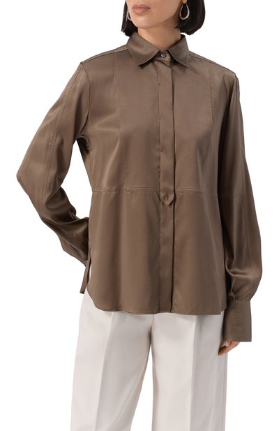 Атласная блузка BRUNELLO CUCINELLI, арт. MPC59NR516, фото 3