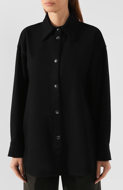 Рубашка из смеси шерсти и кашемира ACNE STUDIOS черного цвета по цене 31600 руб., арт. AC0138, фото 3 Рубашка из смеси шерсти и кашемира ACNE STUDIOS, арт. AC0138, фото 3