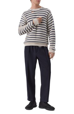 Мужские шерстяные брюки JIL SANDER темно-синего цвета, арт. J21KA0012/J40002 | Фото 2 (Материал сплава: Проставлено; Материал внешний: Шерсть; Длина (брюки, джинсы): Стандартные; Драгоценные камни: Проставлено; Случай: Повседневный; Стили: Кэжуэл)