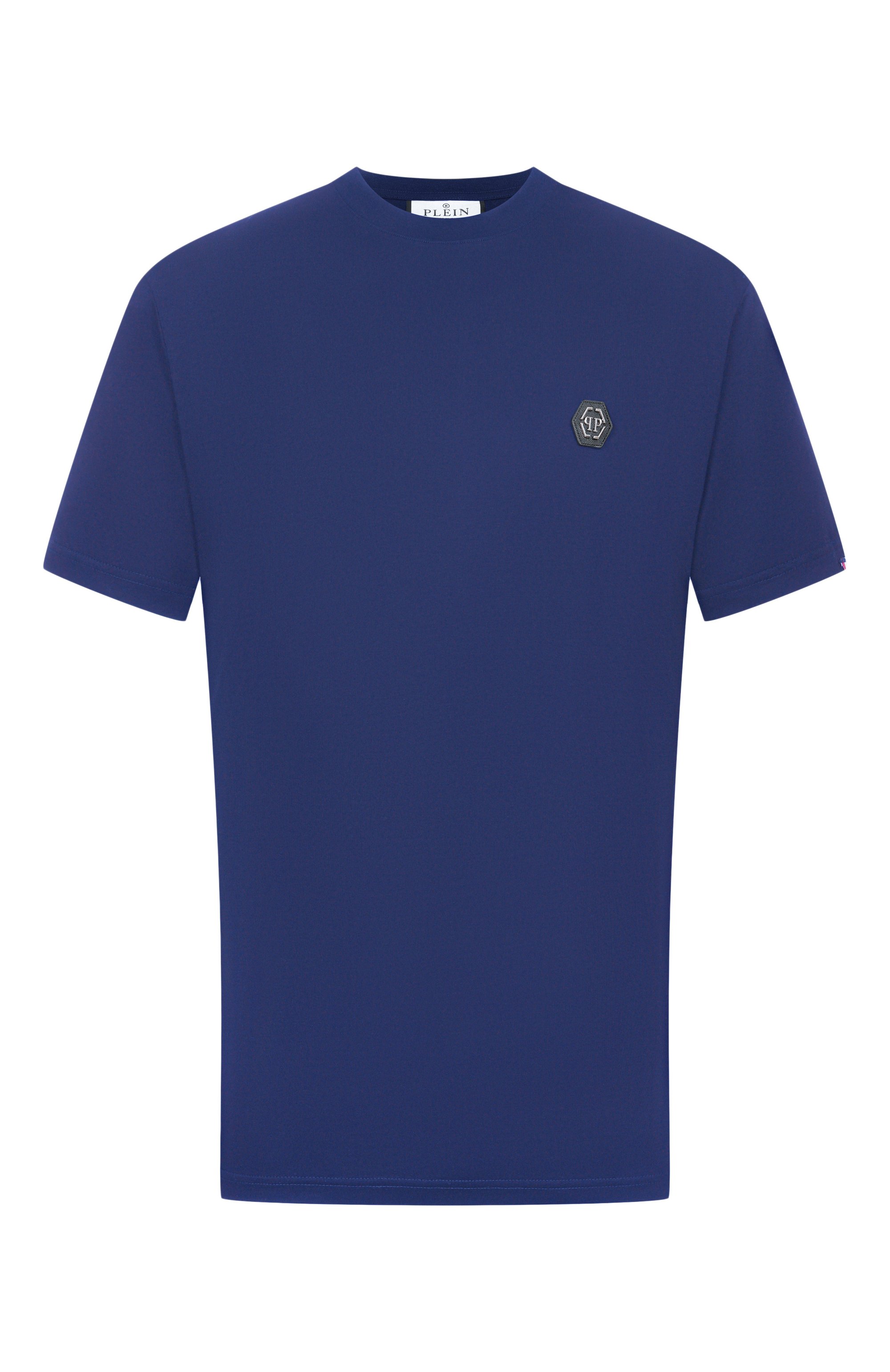 Хлопковая футболка PHILIPP PLEIN синего цвета по цене 43950 руб., арт. SAFC MTK8843 PJY002N, фото 1 Хлопковая футболка PHILIPP PLEIN, арт. SAFC MTK8843 PJY002N, фото 1