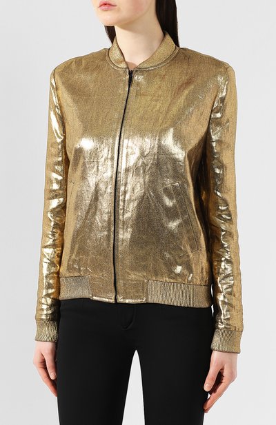 Бомбер из смеси хлопка и льна SAINT LAURENT, арт. 571757/Y645U, фото 3