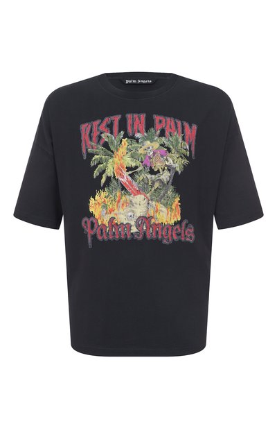 Мужская хлопковая футбо�лка PALM ANGELS, арт. PMAA10DF25JER006