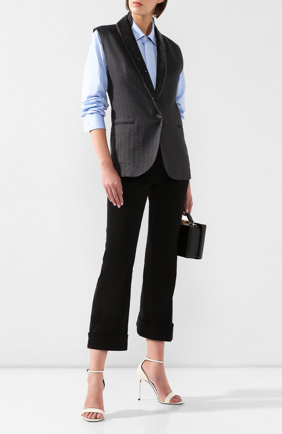 Жилет из смеси хлопка и льна BRUNELLO CUCINELLI, арт. MF5788171, фото 2