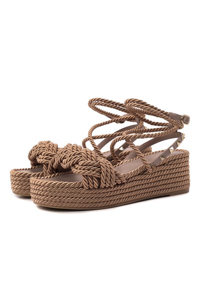 Текстильные босоножки rockstud torchon VALENTINO, арт. XW2S0DN0/BAE, фото 1