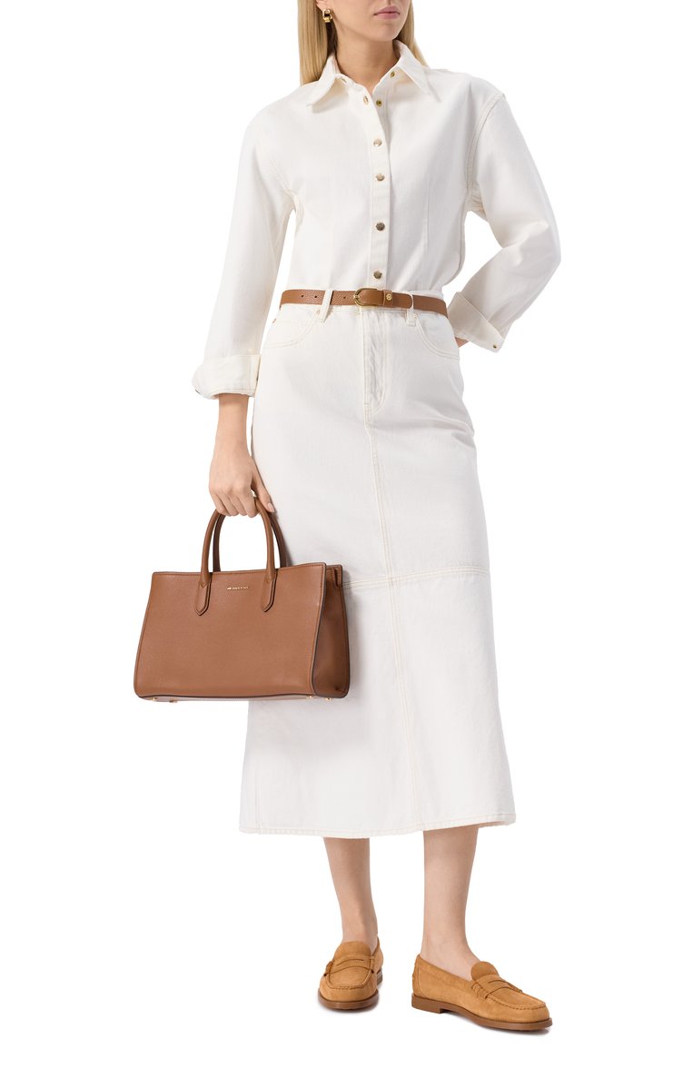 Женская сумка scarlett medium MICHAEL MICHAEL KORS коричневого цвета, арт. 30F4GETS2L | Фото 7 (Материал: Натуральная кожа; Ремень/цепочка: На ремешке; Размер: medium)