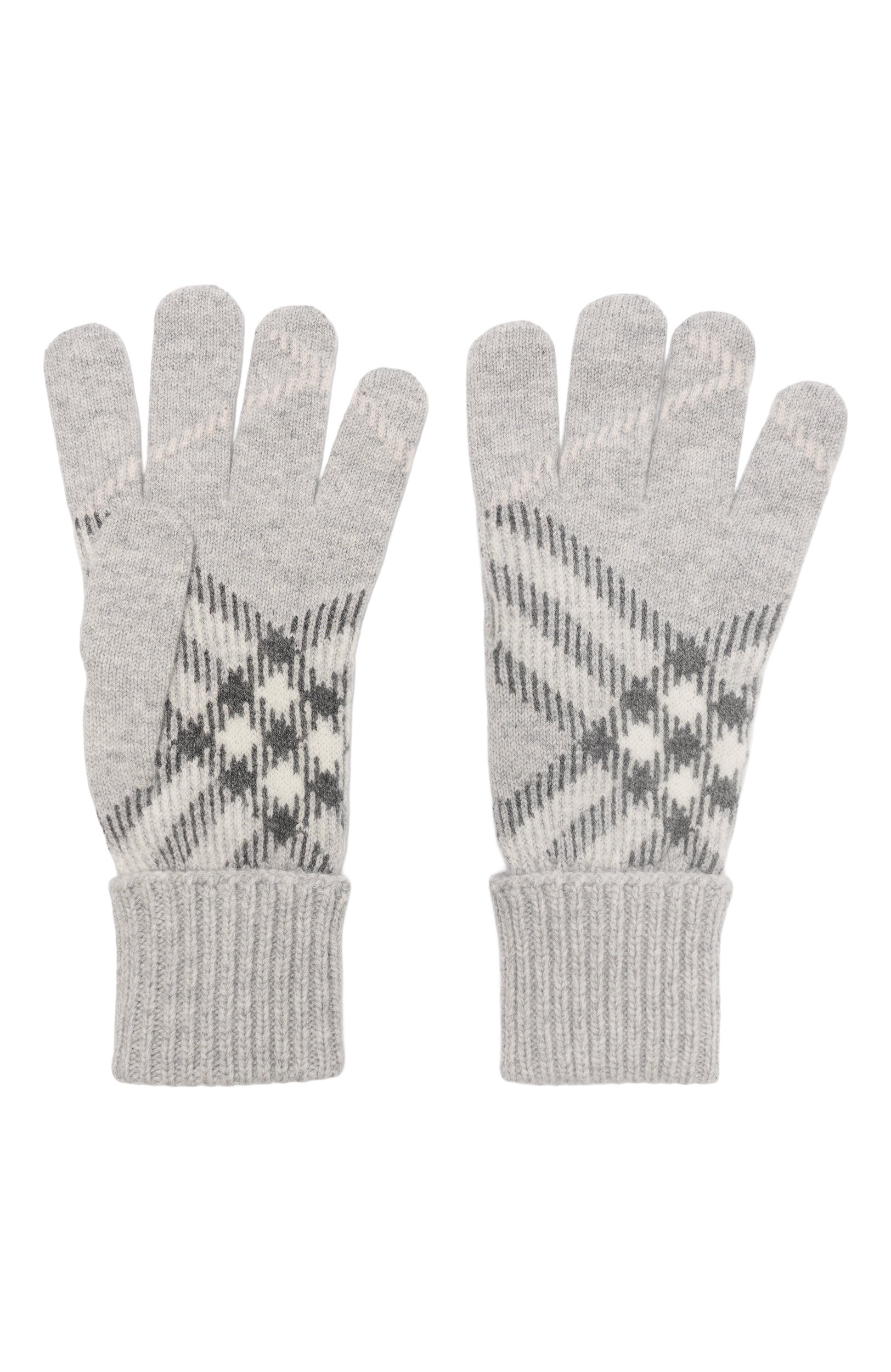 Кашемировые перчатки BURBERRY серого цвета по цене 38500 руб., арт. 8132901, фото 2 Кашемировые перчатки BURBERRY, арт. 8132901, фото 2