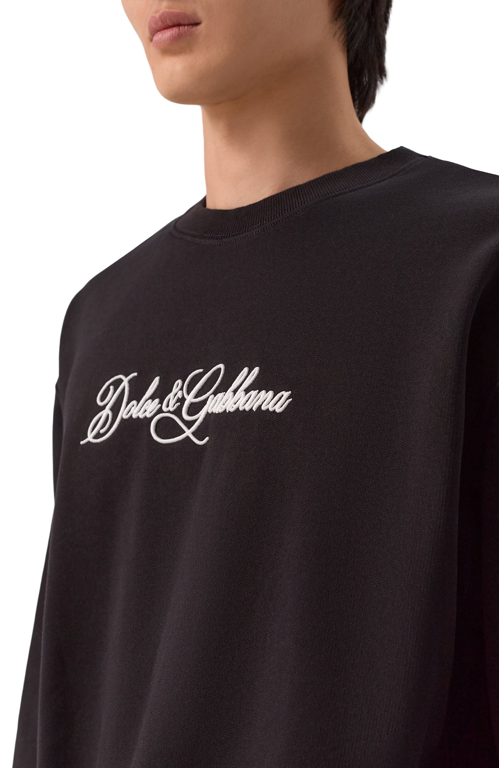 Хлопковый свитшот DOLCE & GABBANA черного цвета по цене 89950 руб., арт. G9AHSZ/G7P9M, фото 5 Хлопковый свитшот DOLCE & GABBANA, арт. G9AHSZ/G7P9M, фото 5